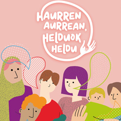 Haurren aurrean helduok heldu